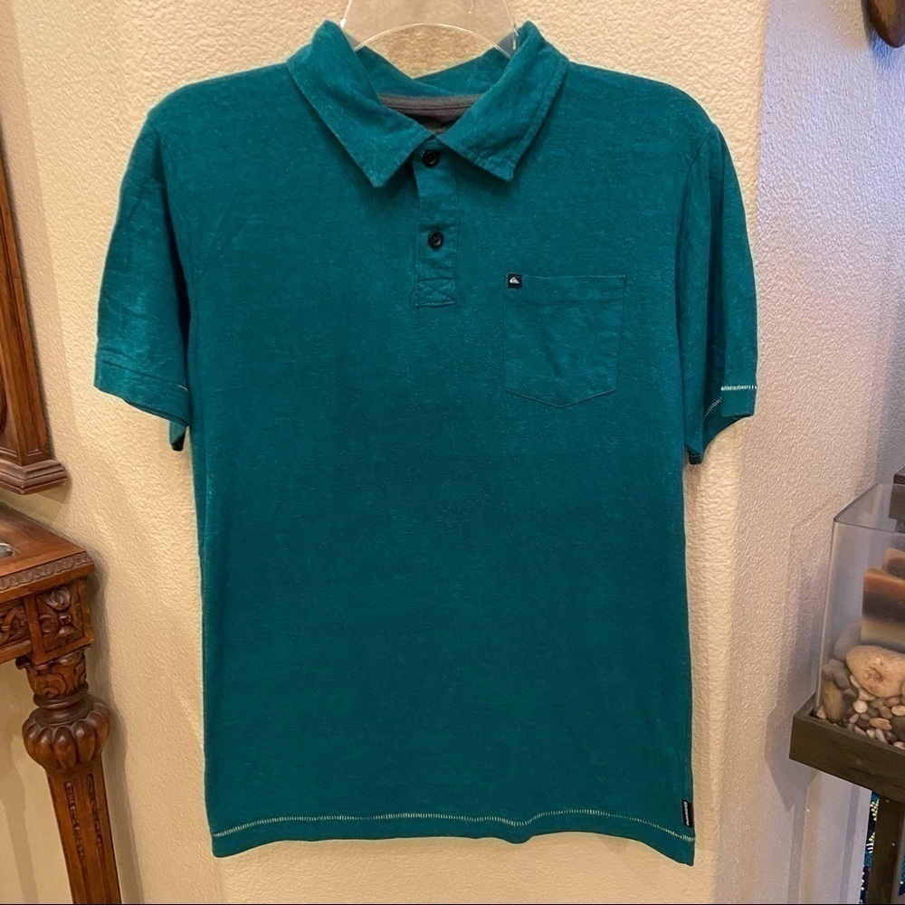 QUIKSILVER Boys Green Polo Top Size Large